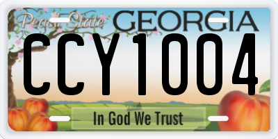 GA license plate CCY1004
