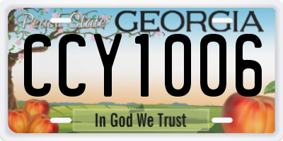 GA license plate CCY1006