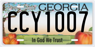 GA license plate CCY1007