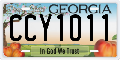 GA license plate CCY1011