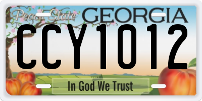 GA license plate CCY1012