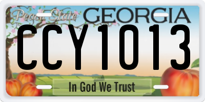 GA license plate CCY1013