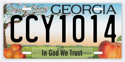 GA license plate CCY1014