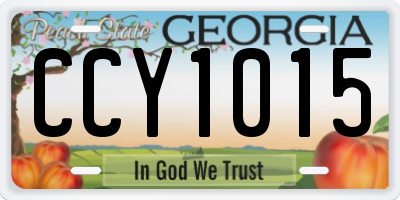 GA license plate CCY1015