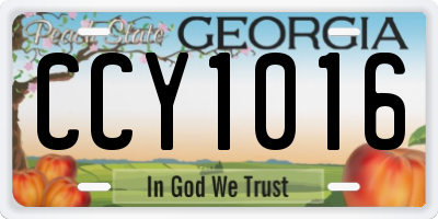 GA license plate CCY1016