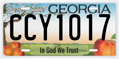 GA license plate CCY1017