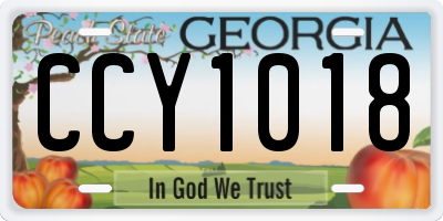 GA license plate CCY1018