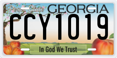 GA license plate CCY1019