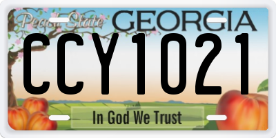 GA license plate CCY1021