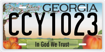 GA license plate CCY1023