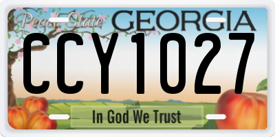 GA license plate CCY1027