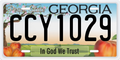 GA license plate CCY1029