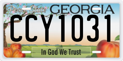 GA license plate CCY1031