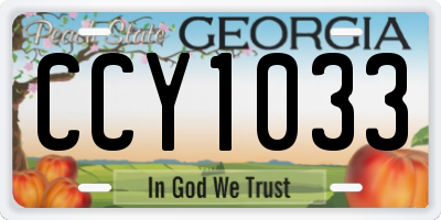 GA license plate CCY1033