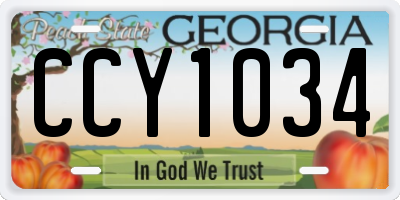 GA license plate CCY1034