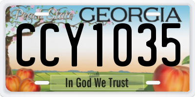 GA license plate CCY1035