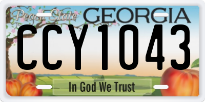 GA license plate CCY1043