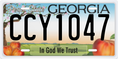 GA license plate CCY1047