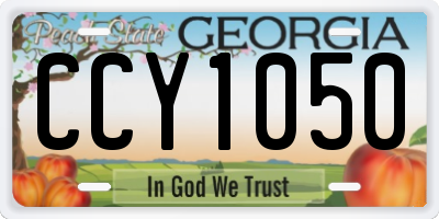 GA license plate CCY1050