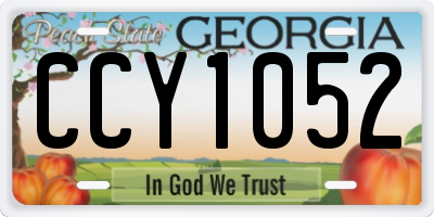 GA license plate CCY1052