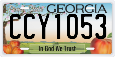 GA license plate CCY1053
