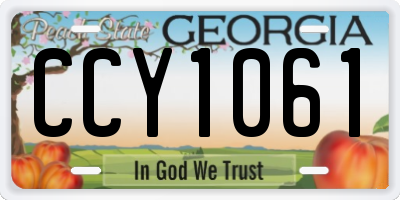 GA license plate CCY1061