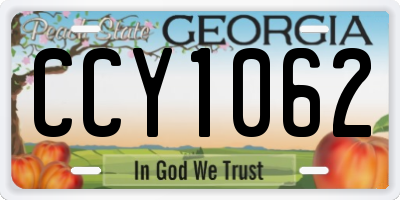 GA license plate CCY1062