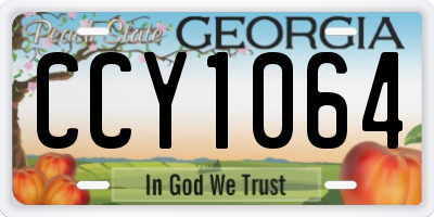 GA license plate CCY1064