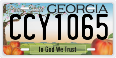 GA license plate CCY1065