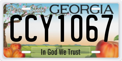 GA license plate CCY1067