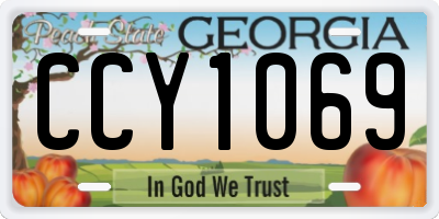 GA license plate CCY1069