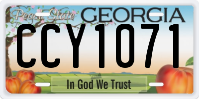 GA license plate CCY1071