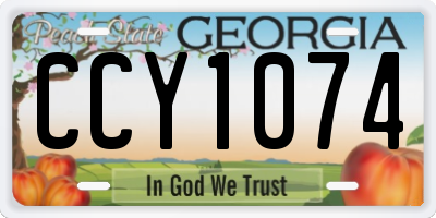GA license plate CCY1074