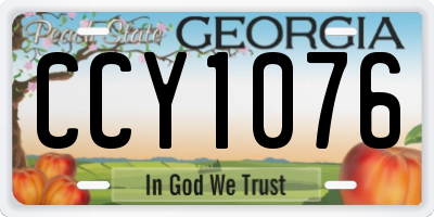 GA license plate CCY1076