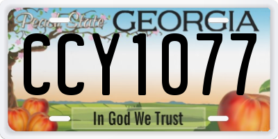 GA license plate CCY1077