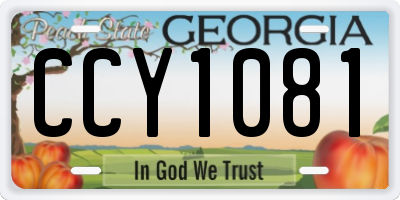 GA license plate CCY1081