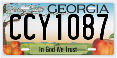 GA license plate CCY1087
