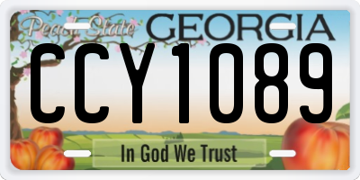 GA license plate CCY1089