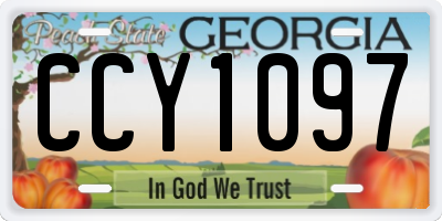 GA license plate CCY1097
