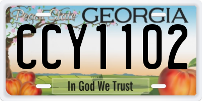 GA license plate CCY1102