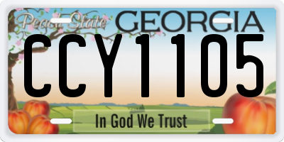 GA license plate CCY1105