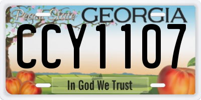 GA license plate CCY1107