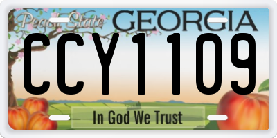 GA license plate CCY1109