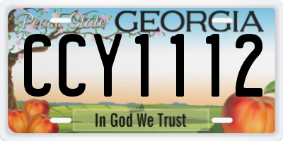 GA license plate CCY1112