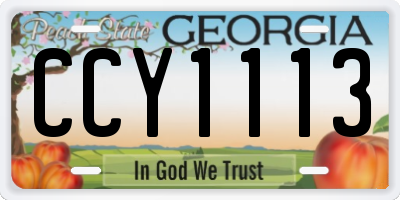 GA license plate CCY1113