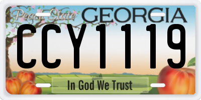 GA license plate CCY1119