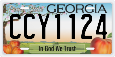 GA license plate CCY1124