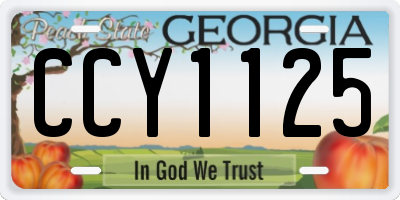 GA license plate CCY1125
