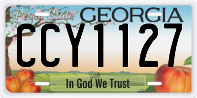 GA license plate CCY1127
