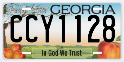 GA license plate CCY1128